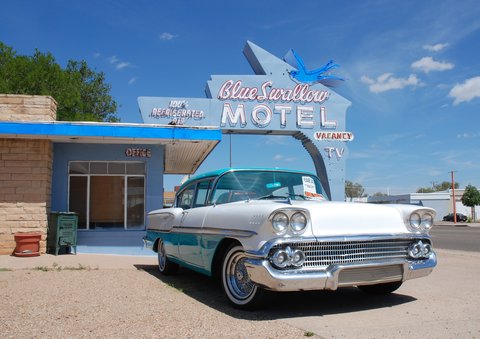 Le Blue Swallow Motel de Tucumcari, NM.