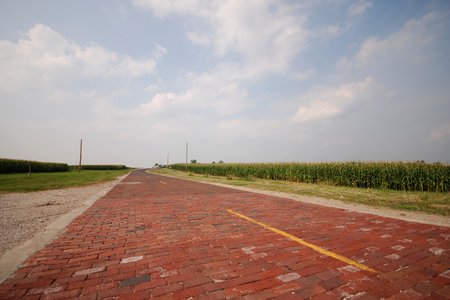 La section en briques rouges de la Route 66