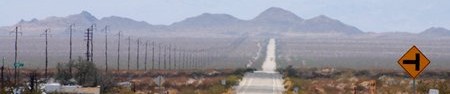 La Route 66 dans le désert Mojave.